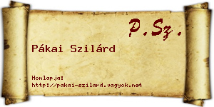 Pákai Szilárd névjegykártya