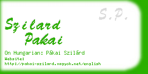 szilard pakai business card