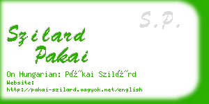 szilard pakai business card